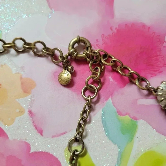 J. Crew Venus Flytrap Statement Necklace Gold Rhinestone Bib Collar - Picture 3 of 3